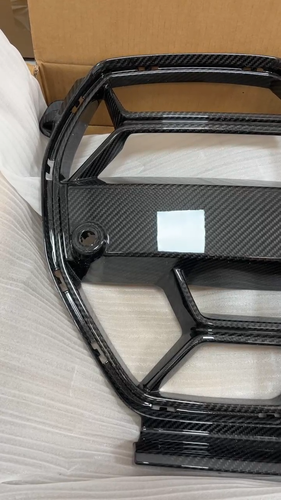 FOR 2021-2025 BMW M3 G80 M4 G82 G83 REAL CARBON FIBER CSL STYLE NOSE GRILLE - Video 1 van 1