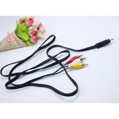 2.5mm Mini Stereo Aux Plug To 3 RCA Male Adapter AV Audio Video Cable 1.5m/5ft