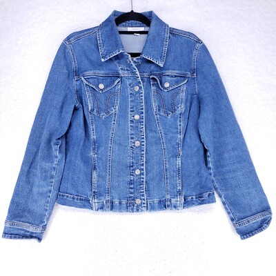 Dress Barn Button Up Blue Jean Jacket Womens Size Large Denim