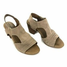 Montana Women's Size 7 Magnolia Sandals Slingback Leather Heeled Suede Beige