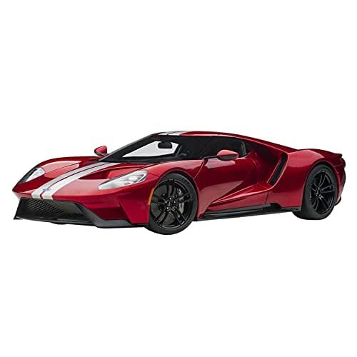 AUTOart 1/12 FORD GT 2017 Striscia Argento Rosso Metallico 12106 con Tracciamento NUOVO - Foto 1 di 12