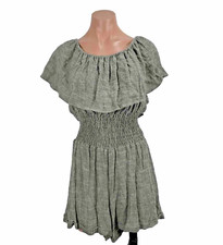 OTIS & MACLAIN ANTHROPOLOGIE WOMENS SHORT SLEEVE OFF SHOULDER DRESS SZ S