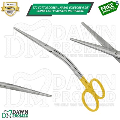 T/C Cottle Dorsal Nasal Scissors 6.25'' Rhinoplasty Surgery Instrument German Gr