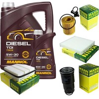 MANN-FILTER Inspektionspaket Mannol 6L Diesel Tdi 5W-30 FüR Toyota Rav 4 Iv 2.2