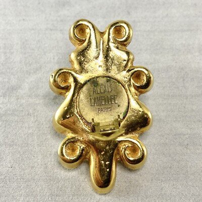 ALEXIS LAHELLEC PARIS ブローチ Vintage Alexis Lahellec Paris Goldtone & Multicolor Rhinestones