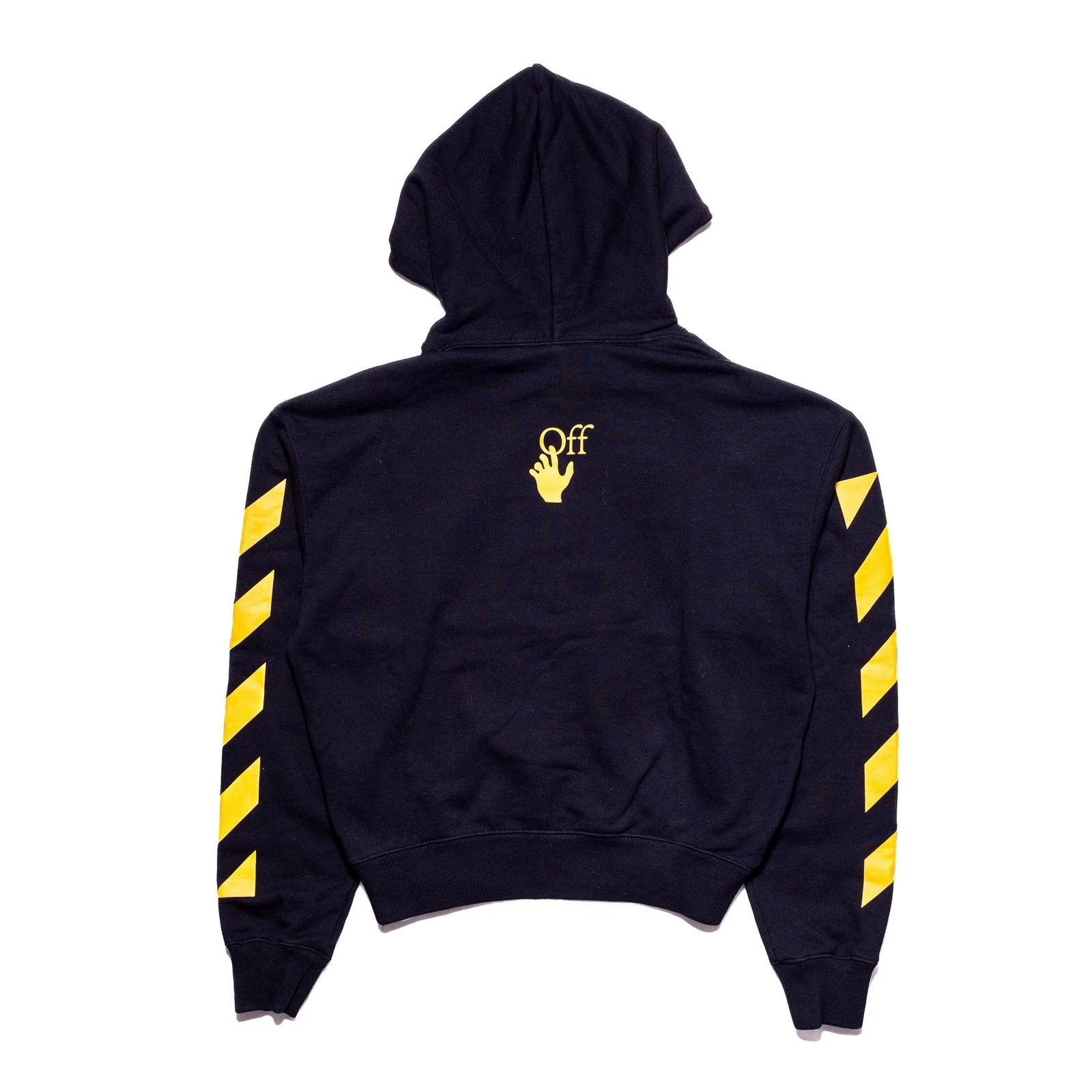 Off White Caravaggio Felpa con Cappuccio Nero Giallo