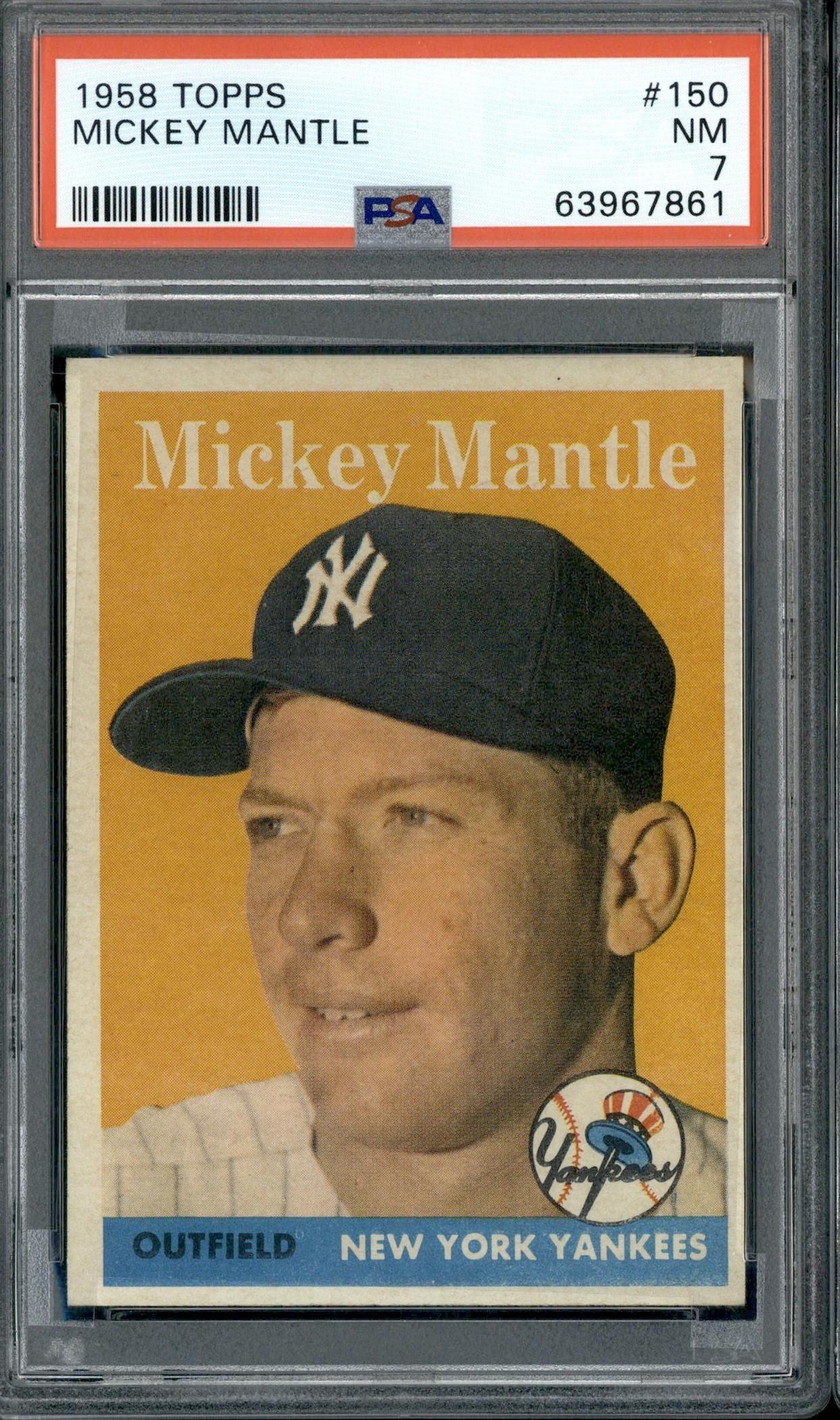 1958 Topps #150 Mickey Mantle - PSA 7