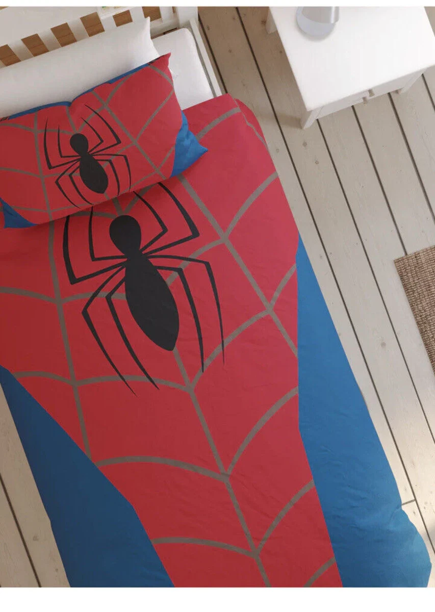 M S Marvel Spiderman Cotton Blend Kids Single Duvet Pillow Case Bedding