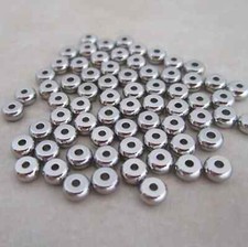 50 stainless steel 4mm x 2mm rondelle beads with 1.2mm hole