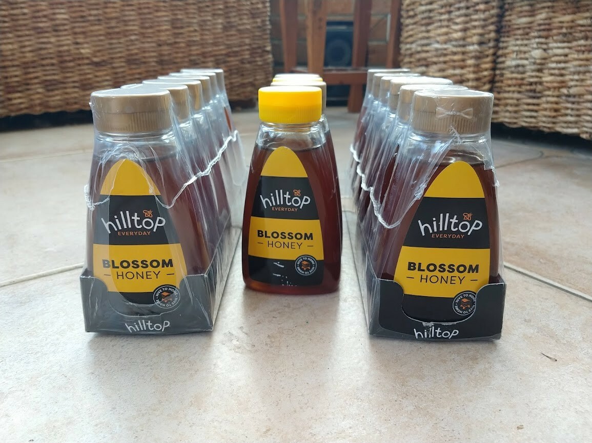 Hilltop Blossom Honey, Squeezy 340g x 16 UK
