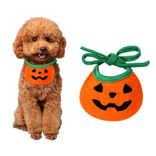 Pumpkin Dog Bandanas Soft Cotton Puppy Cat Scarfs Handkerchief for Pet Halloween