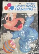 Vintage Mickey Mouse Soft Wall Hanging  Dolly New Pin Up Puffy Stuff Disney