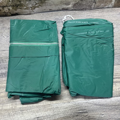 Vintage Rain suit Size XL Rainsuit Camo Green Vinyl Parka Open Box - Picture 2 of 4