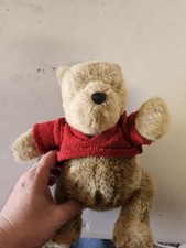 Vintage Gund Classic Pooh Bear Plush Red Sweater Winnie The Pooh
