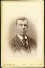 Fair young man cabinet card Yarrington Bristol CT 1890