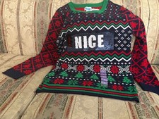 CHRISTMAS REVERSIBLE SEQUINS NAUGHTY/NICE SWEATER NEW WITH TAGS SIZE SMALL