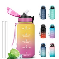 Trinkflasche 500Ml Grsta, Auslaufsicher Mit Strohhalm, Zeitmarkierung, Kinder