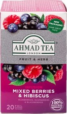 Ahmad Tea Fruit & Herbal Infusions | Mixed Berries & Hibiscus | 20 Teabag Sache