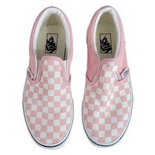 Vans Girls Checkerboard Slip On Sneakers Pink Size 3 Loafer Asher V Powder Pink