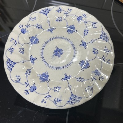 CHURCHILL FINLANDIA BLAU JUGENDSTIL FLORAL SWIRL ENGLAND BROT SALATTELLER 6 3/4