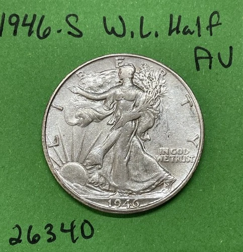 1946-S Walking Liberty Silver Half Dollar 50c Choice AU Abt Uncirculated US Coin