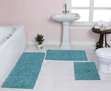 Home Weavers Bell Flower Collection 100 Cotton Tufted Bath Rugs Extra Soft And