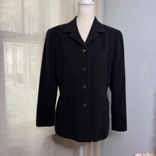 Vintage Lauren Ralph Lauren Wool Angora Blazer Jacket Women's Size 12 Black