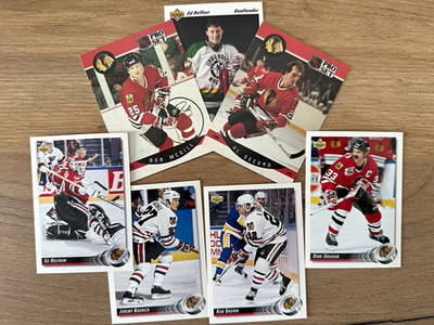 1990-93 Chicago Blackhawks 7 Card NHL Lot Ed Belfour x2 Roenick Upper Deck
