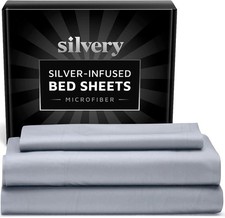 Silver Infused Bed Sheets Set - Extra Soft Breathable Fabric with Self-Cleaning