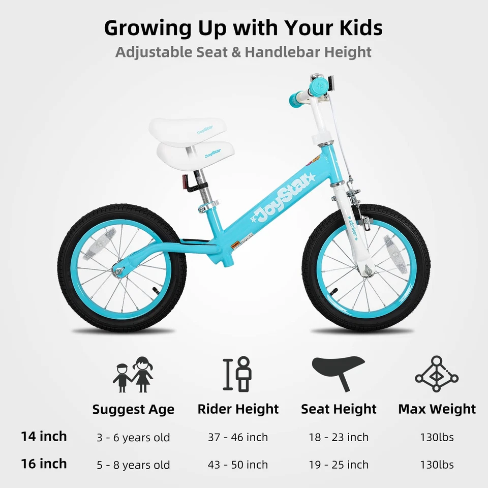 16 Inch Balance Bike for Big Kids 4 5 6 7 8 Years Old Boys Girls 16 in Large ... - Image 4 of 4