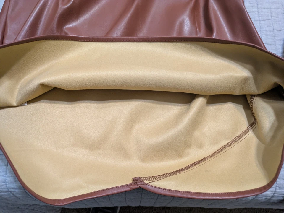 Faux Leather Dress Cognac Brown XL - Image 4 of 4