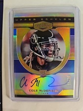 2020 Plates Patches Rookie Upper Echelon Blue /50 Cole McDonald ON CARD AUTO RC