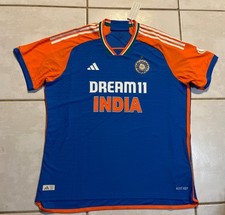 ADIDAS India Cricket T201 2024 Authentic Jersey Orange Blue JN0886 Men  s 2XL
