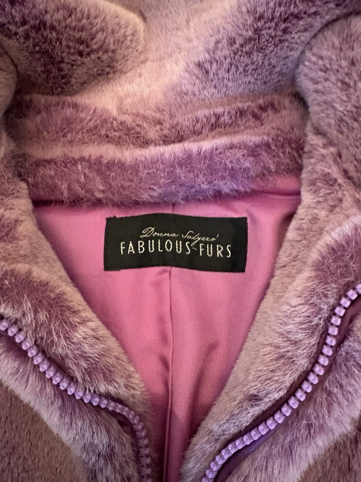 Фиолетовый искусственного меха женская куртка сделано сказочный меха размер S отличном состоянии - Изображение 3 из 4