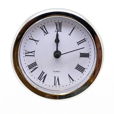 103mm Quartz Clock Insert Silver Bezel Roman Numeral for 91-93mm Holes