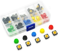 12X12X7.3Mm Tactile Push Button Momentary SMD PCB Switch Cap Pack of 25