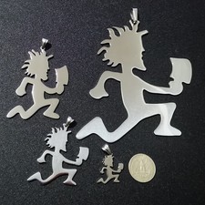Más Collar de bola de acero inoxidable colgante Juggalo con dije de hacha ICP para hombre 30'