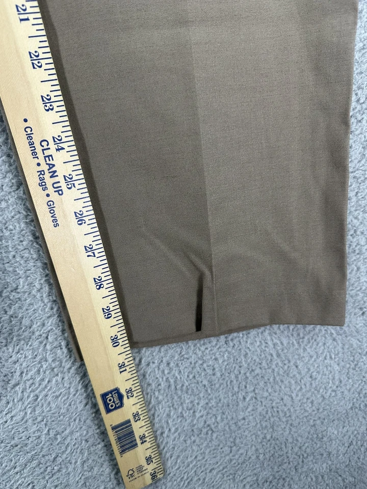 Chaps Pants Boys 18 Husky Tan Khaki Dress Slacks Flat Front Wool Blend C841183 - Image 4 of 4