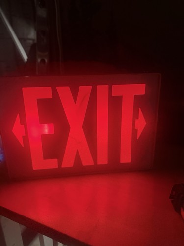 exit sign, Approx 62 In 2 Prong Wire Cord, Lights Up When Plugged In, No On/off