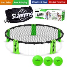 Slammo Game Set Includes 3 Balls, Carrying Case and Rules - Outdoor Lawn, Bea...