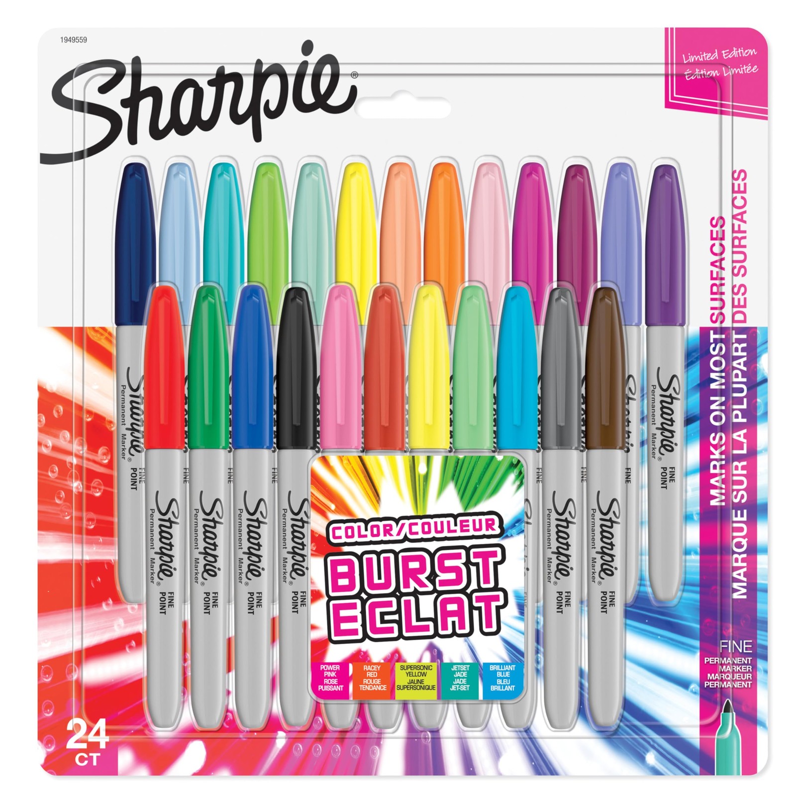 Перманентные маркеры Sharpie Fine Point для создания ярких деталей Colour Burst - Assorte