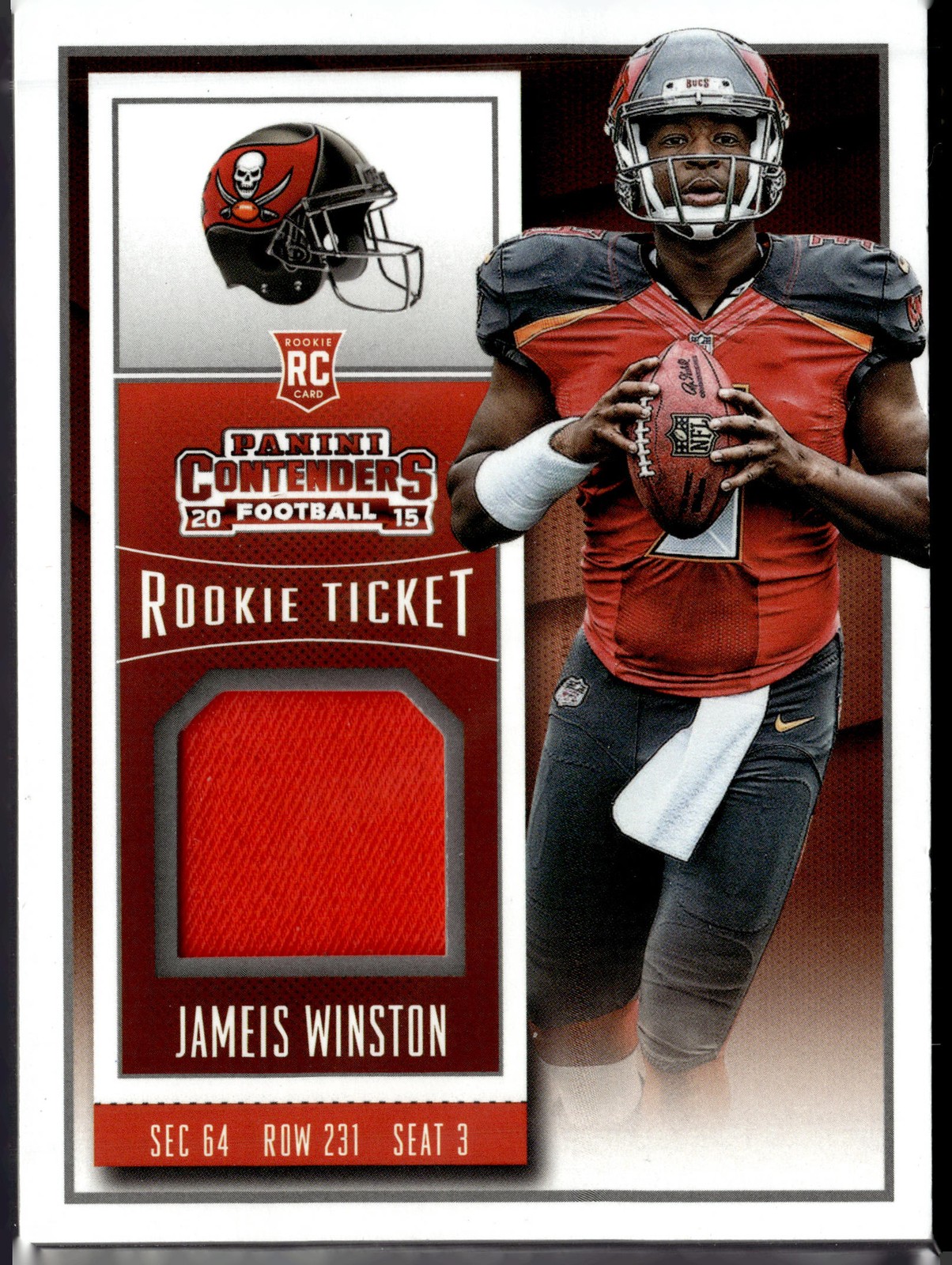 Jameis Winston Panini Contenders Rookie Ticket Swatches #RTSJW Helmet