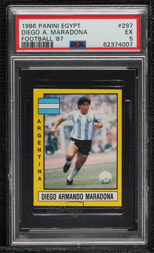 1986-87 Egypt Football '87 Stickers Diego Maradona #297 PSA 5 0o5i