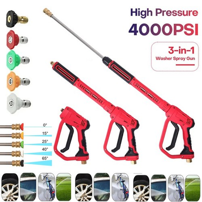 #ad High Pressure 4000PSI Car Power Washer Gun Spray Wand Lance Nozzle and Hose Kit $28.50
