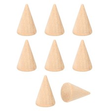 Wood Cone Ring Holder, 8 Pcs Finger Jewelry Display Stand, Wood Color 31x20mm 