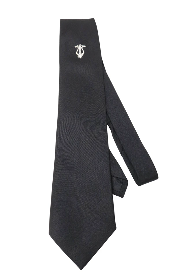 PIERRE PASCA Tie Men's One Size Solid Black Pointed Patterned Classic Tied - Image 4 of 4