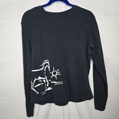 Ariat Horse Print Black Rhinestone Detail  Long-sleeve T-shirt Top Size XL 