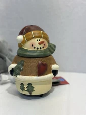 Vintage Crazy Mountain Snowman Votive Warmer Electric Super Cute New