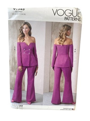 Vogue Patterns V1943 Misses Jacket Pants Suit Y5 (18-20-22-24-26) Modern Wide