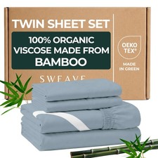 Sweave 100 Organically Grown Bamboo Viscose Twin Sheet Set - 16" Deep Pocket...